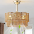 20' Boho Fandelier Ceiling Fans with Lights, Fabric Chandelier Ceiling Fan with Light Remote Control, Caged with 6 Speeds for Living Room, Bedroom, Nursery.