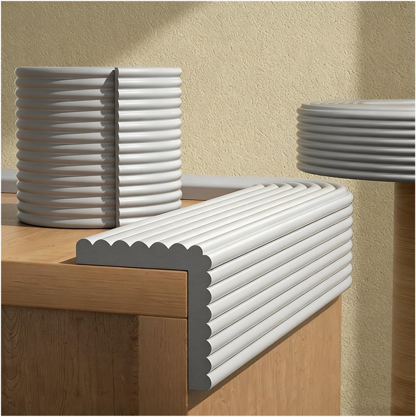 Gray Anti-Collision Foam Padding Strips - Safety Corner Edge Protector for Coffee Tables, Cabinets, Fireplaces & Stairs - 2M Bumper Guard for Windowsills (20cm Width)