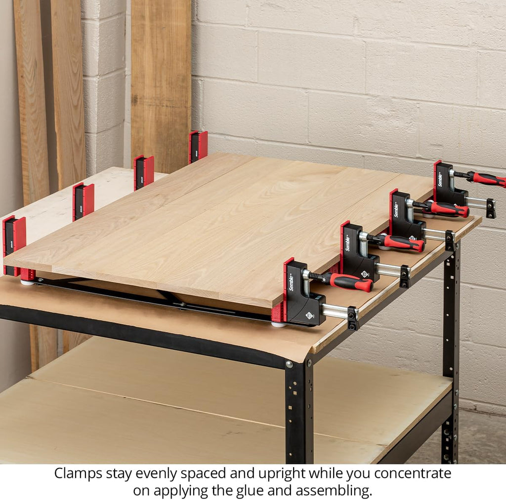 Woodpeckers Xpander Clamp System for Easy Handling and Automatic Spacing of Parallel Jaw Clamps, Aligns and Holds 24'-40' Clamps for Panel Glue-Ups, USA-Made XPANDER-2430