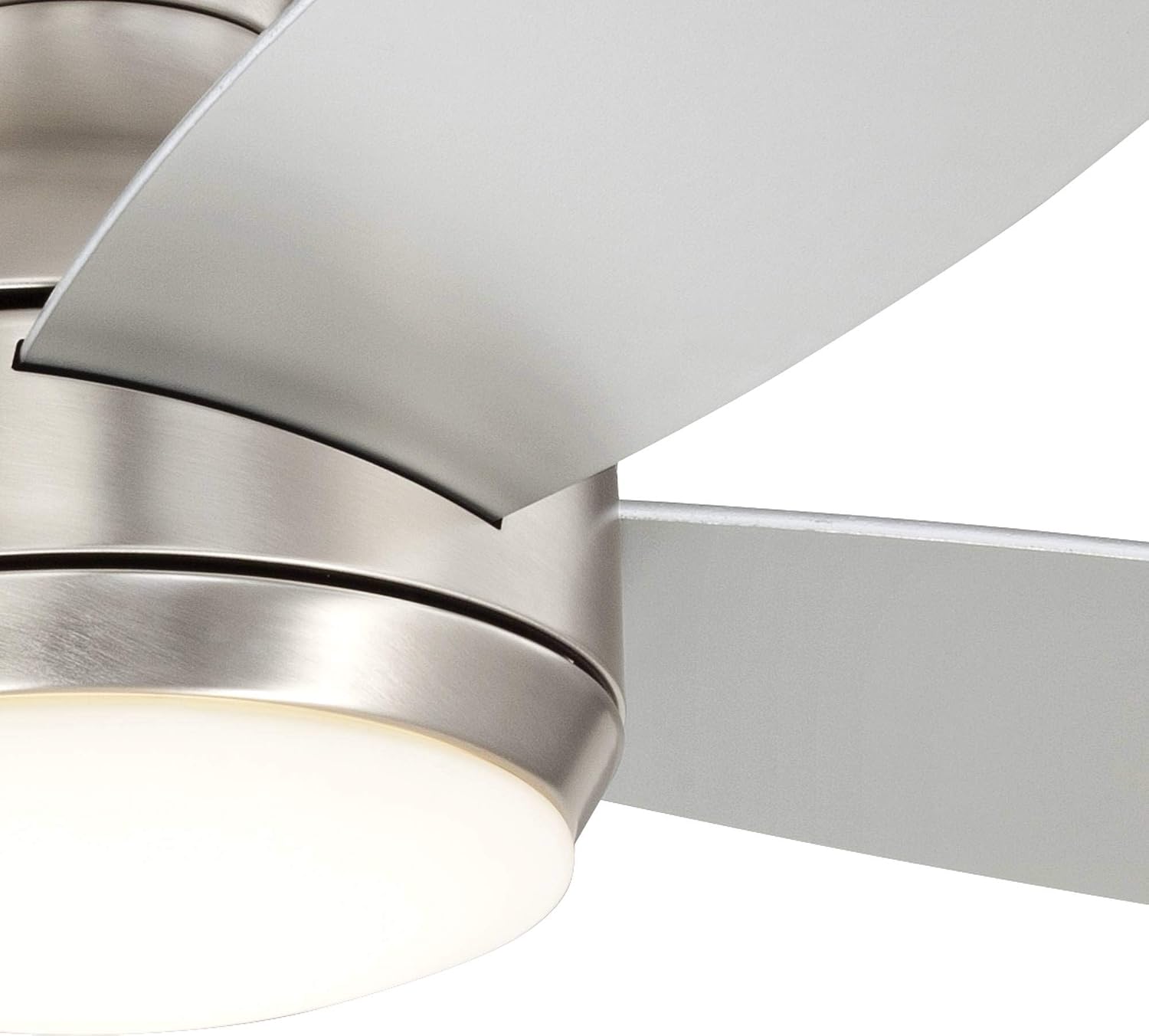 Casa Vieja 52' Elite Modern Industrial Hugger Low Profile Indoor Ceiling Fan with LED Light Remote Control Brushed Nickel Silver Blades House Bedroom Family Living Room Home Kitchen Dining