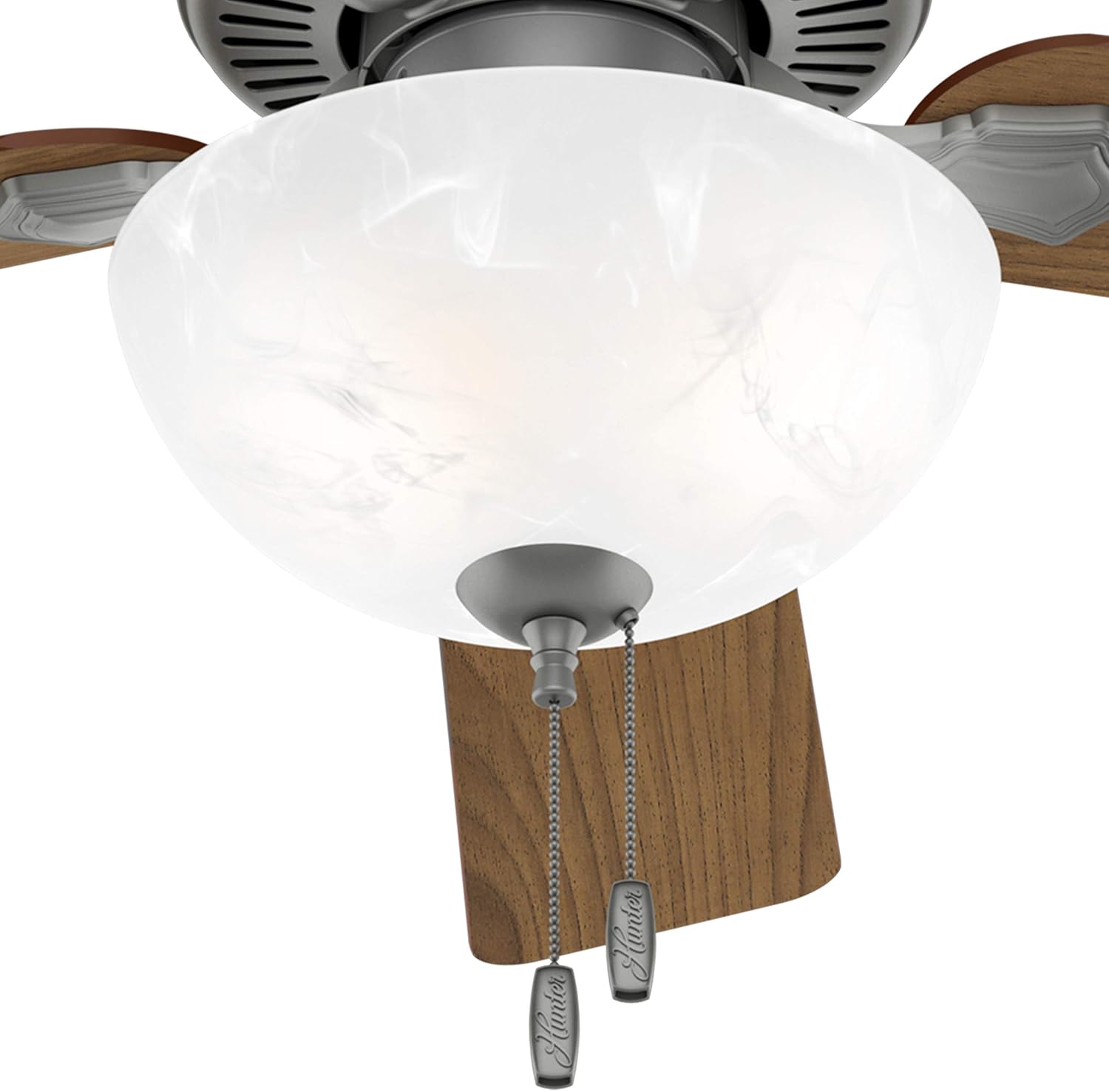 Hunter Fan 52 inch Traditional Matte Silver Indoor Ceiling Fan with Light Kit Y (Renewed)