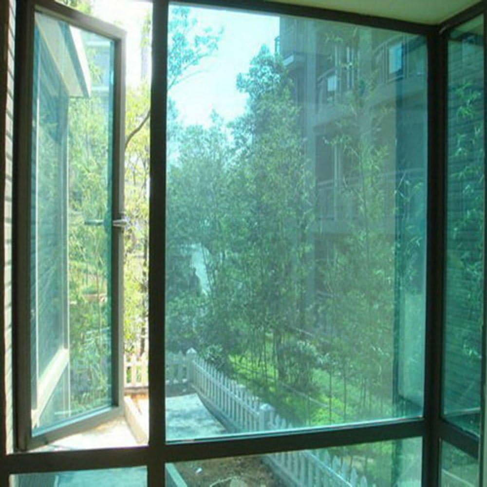 HOHOFILM 60' x16ft Roll One Way Mirror Window Film Green Silver Privacy Protection Residential Glass Tint Self Adhesive for Home Building