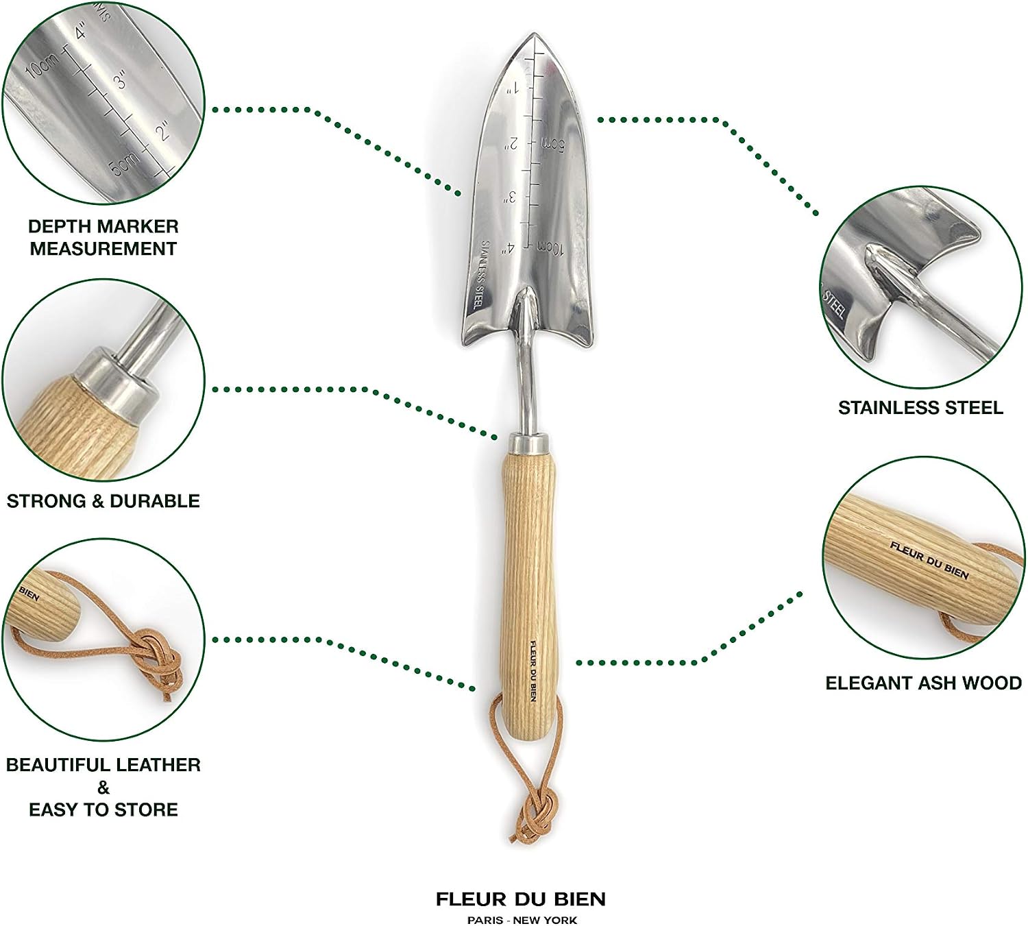 6 Piece Stainless Steel Heavy Duty Garden Tools Set, with Ash Wood Handle and Non-Slip Rubber Grip Pruner, Premium Canvas and Leather Storage Tote Bag, Outdoor Hand Tools, Garden Gift