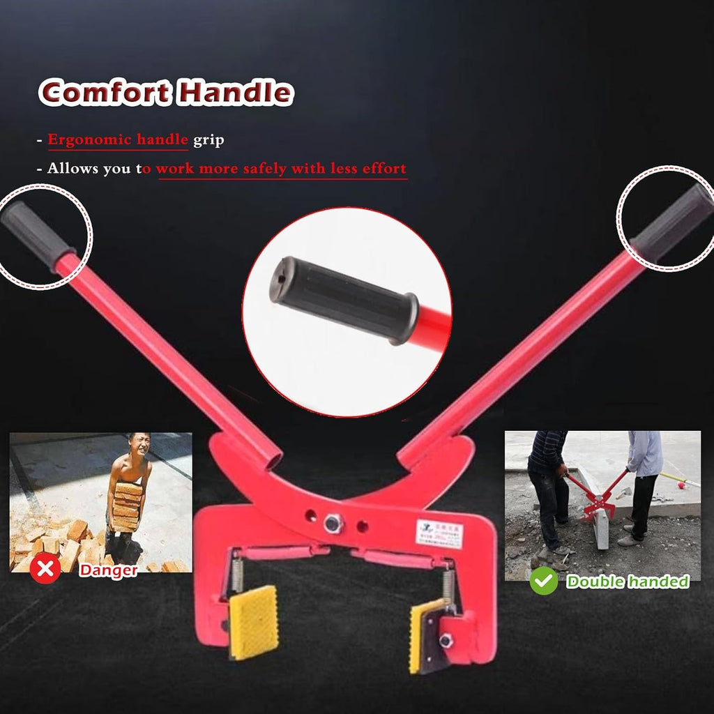 Feeding Mats Granite Slab Lifting Clamp - 350kg Capacity, 12-31 Inch Opening Stone Carrying Clamps Grabber For Moving Marble Slabs/Building Material/Metal Sheets, Concrete Curbs Handling Tool
