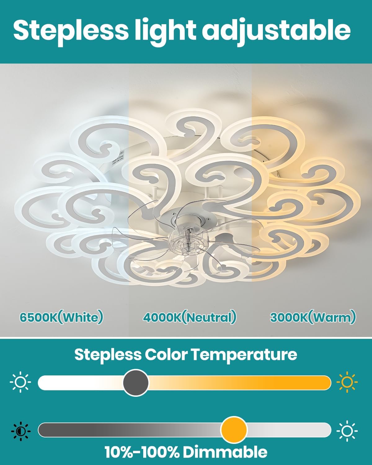Modern LED Ceiling Light with Elegant Swirl Design, Energy-Efficient White Ceiling Lamp, Stylish Light Fixture for Living Room, Bedroom, or Office