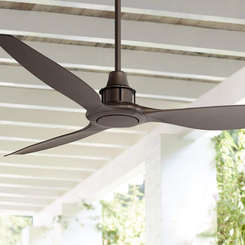 Casa Vieja 58' Interceptor Modern Indoor Outdoor Ceiling Fan with Remote Oil Rubbed Bronze Brown Damp Rated for Patio Porch