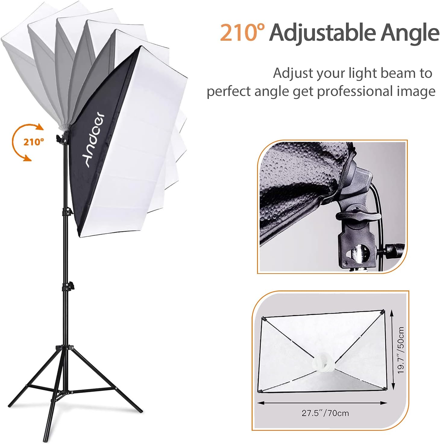 Andoer Photography Lighting Kit with Backdrops, 2800K-5700K 85W LED Softbox, 6.5x10ft Backdrop Stand System, Continuous Studio Lighting Kit for Photo Video Shooting