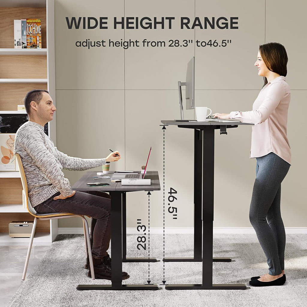 Electric Standing Desk with Desk Extender, 48' Standing Desk with Clamp On Desk Extender Shelf
