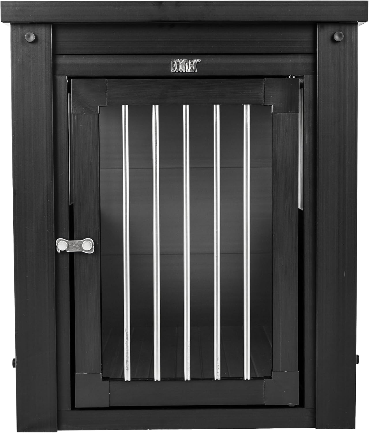 New Age Pet ECOFLEX InnPlace Dog Crate & End Table, Furniture-Style Indoor Kennel for Crate-Trained Dogs, Stainless Steel Spindles, 10-Year Warranty. 4 Colors, 4 Sizes