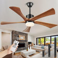 72 Inch Ceiling Fans with Lights and Remote, USA Original Patent 72' Large Ceiling Fan, 3 Downrods, 5 Wood Blades, ETL Listed, 6 Speeds Quiet DC Motor Outdoor Indoor Modern Fan, 72', Walnut