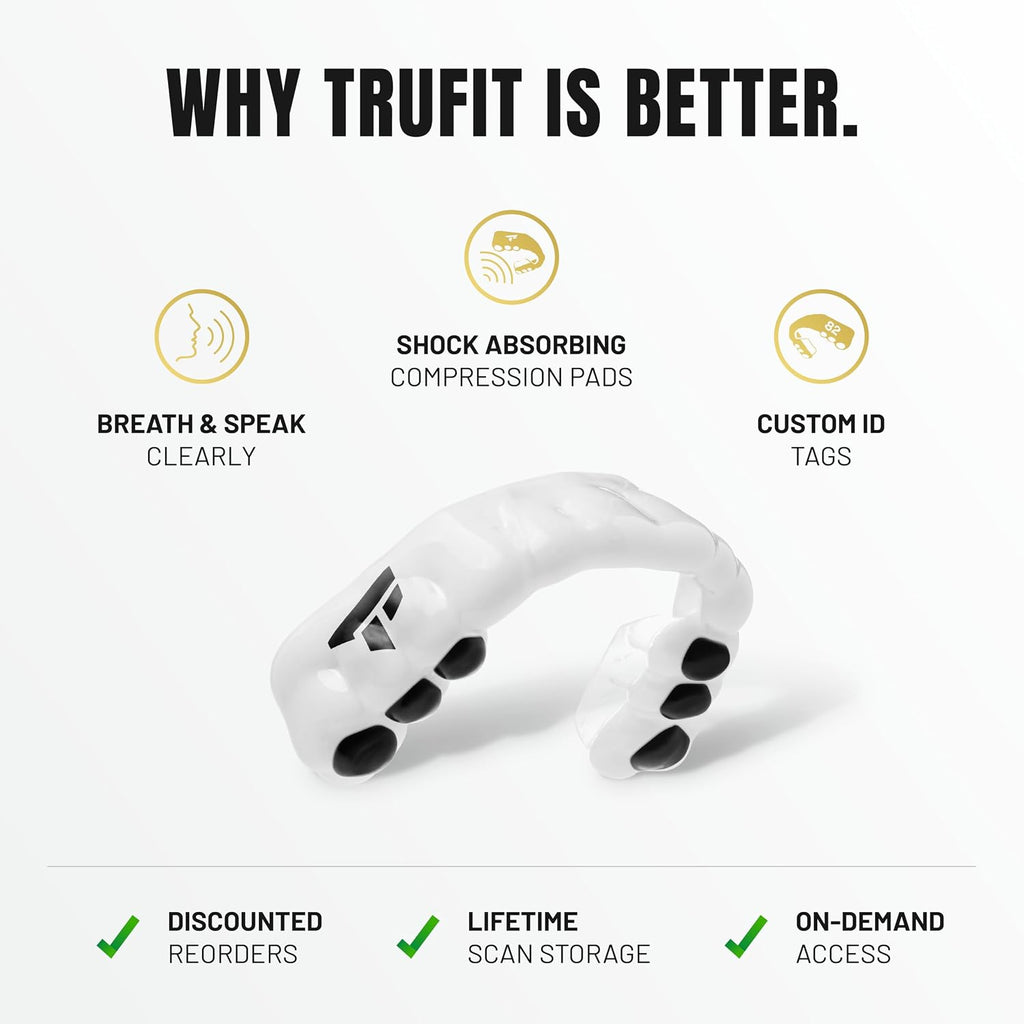 TRUFIT - Custom Sports Mouthguard, Football Mouth Guard, Custom Fit Mouth Guard, Boxing, Lacrosse, Hockey, MMA, Football, Dental Mouthpiece, Adult & Youth, Durable, BPA-Free, Slim, Comfortable Fit