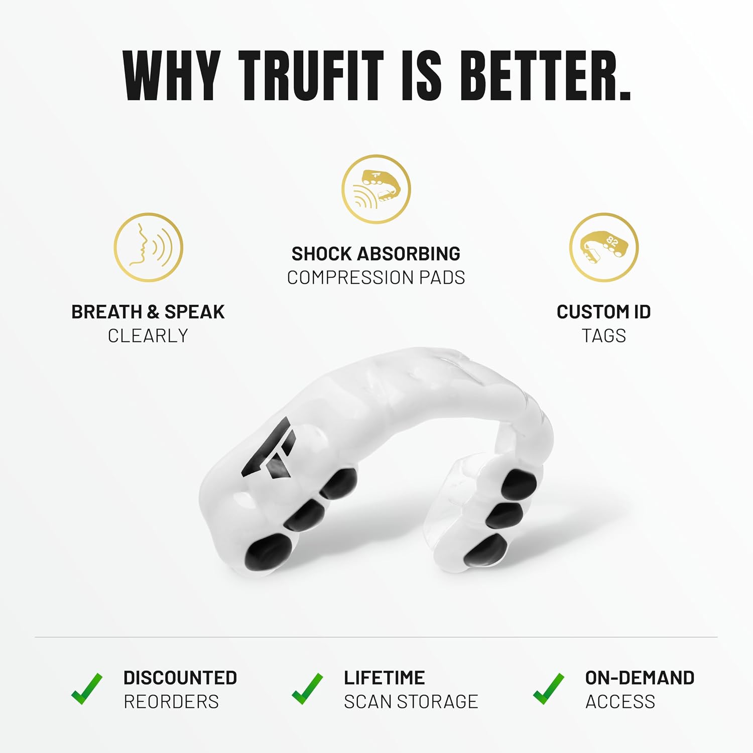 TRUFIT - Custom Sports Mouthguard, Football Mouth Guard, Custom Fit Mouth Guard, Boxing, Lacrosse, Hockey, MMA, Football, Dental Mouthpiece, Adult & Youth, Durable, BPA-Free, Slim, Comfortable Fit