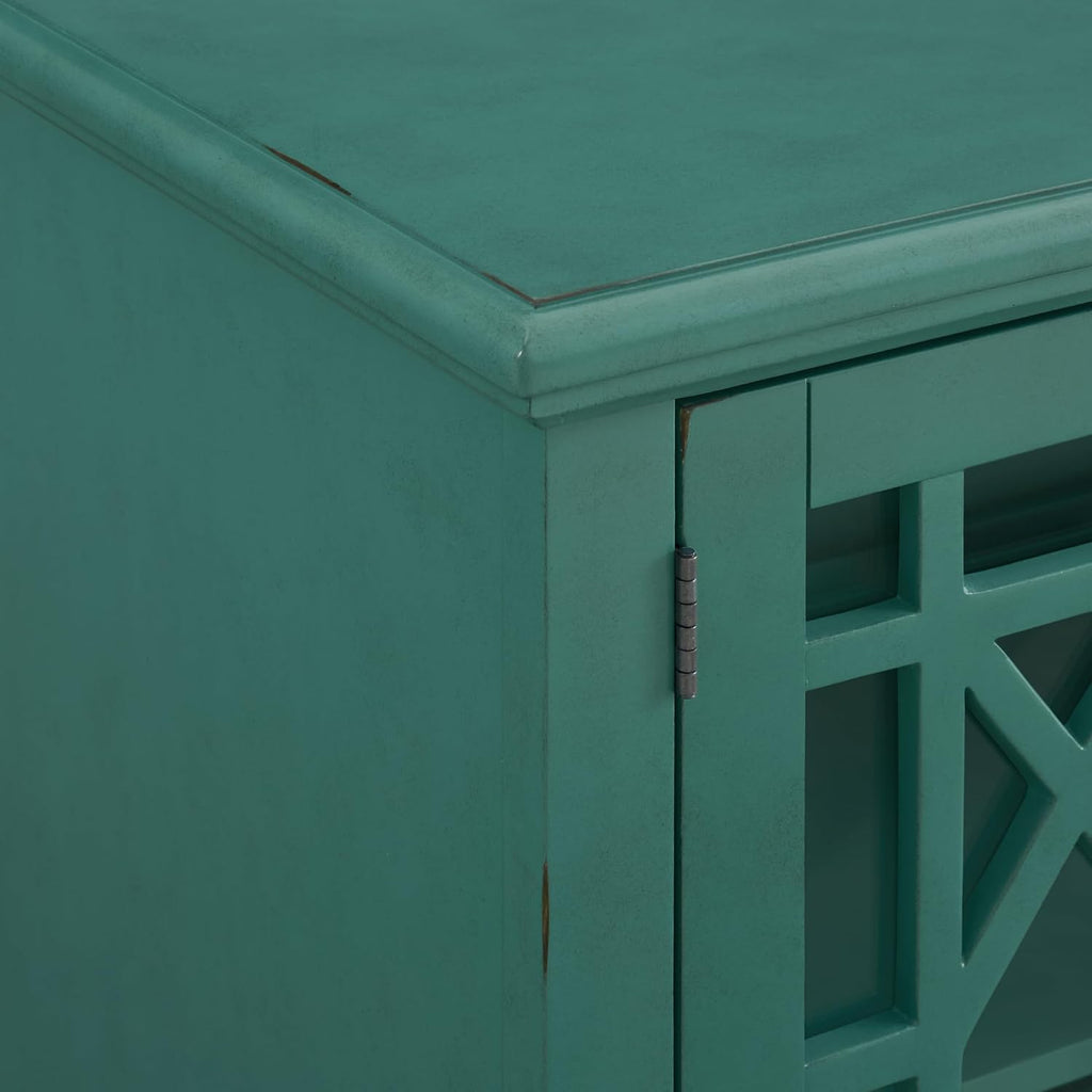 Martin Svensson Home Elegant TV Stand, 63' W x 35' H, Antique Teal-Green