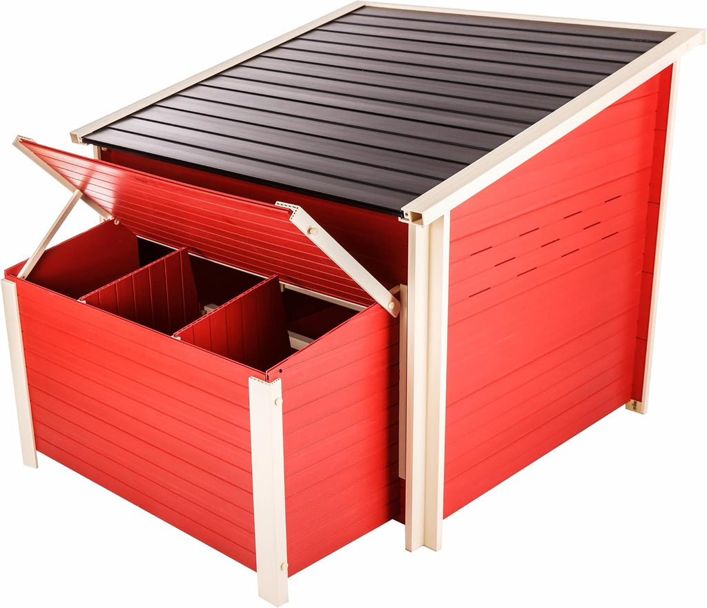 New Age Pet ECOFLEX® Jumbo Fontana Chicken Coop with Nesting Box & Spacious Pen - Red Finish
