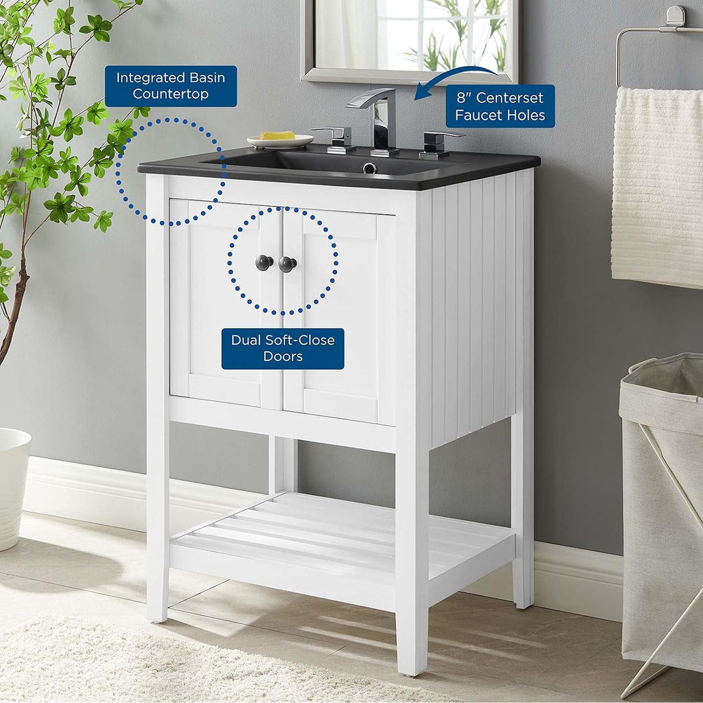 Sink Vanity Cabinet, Wood, White Black, Modern Contemporary, Hotel Bedroom Bathroom Master Suite