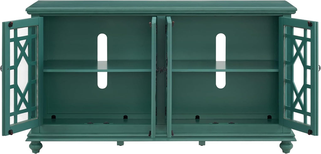 Martin Svensson Home Elegant TV Stand, 63' W x 35' H, Antique Teal-Green