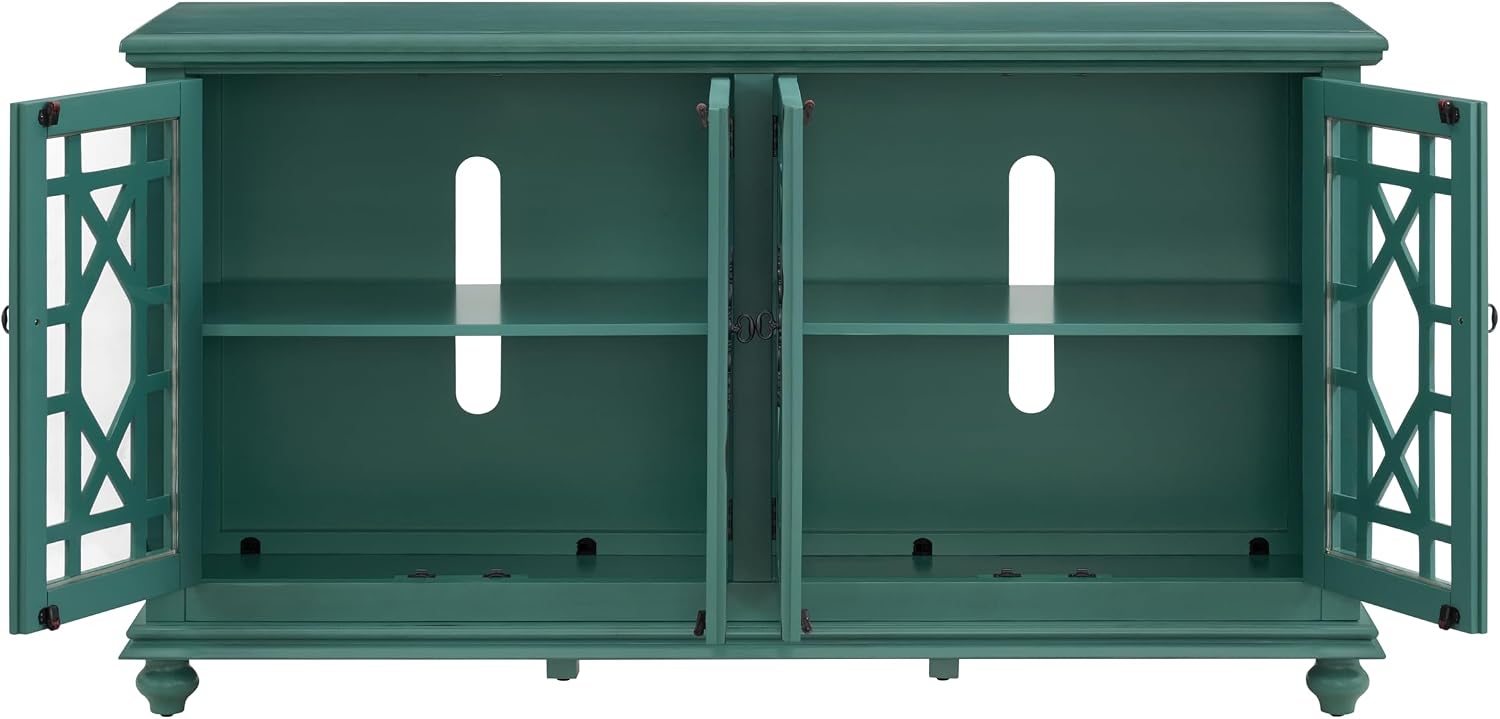 Martin Svensson Home Elegant TV Stand, 63' W x 35' H, Antique Teal-Green