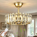 Depuley Bedroom Ceiling Fan with Lights: 18' Gold Chandelier Small Fan with Remote Control - Modern Crystal Fandelier for Girl's Bedroom Living Room Nursery (G9 Bulbs Not Included)