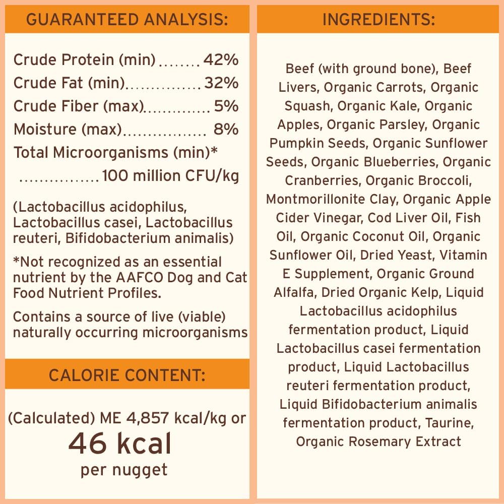 Primal Freeze Dried Dog Food Nuggets, Beef; Complete & Balanced Meal; Also Use as Topper or Treat; Premium, Healthy, Grain Free, High Protein Raw Dog Food, 14 oz (Pack of 4)
