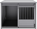 New Age Pet ECOFLEX Barn Door Dog Crate & End Table, Indoor Furniture Style Kennel for Medium & Large Dogs, Durable, Non Toxic Composite, Espresso Black, Large