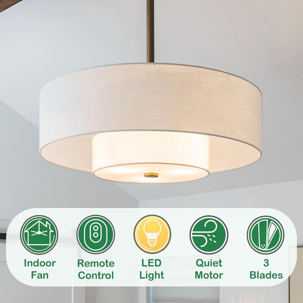 Hunter Fan 30 inch Ceiling Fan with Light and Remote Control, Luxe Gold and Fresh White Indoor Fandelier, Small Room Fandelier for Bedroom, Living Room, Kitchen & Home Office (Renewed)