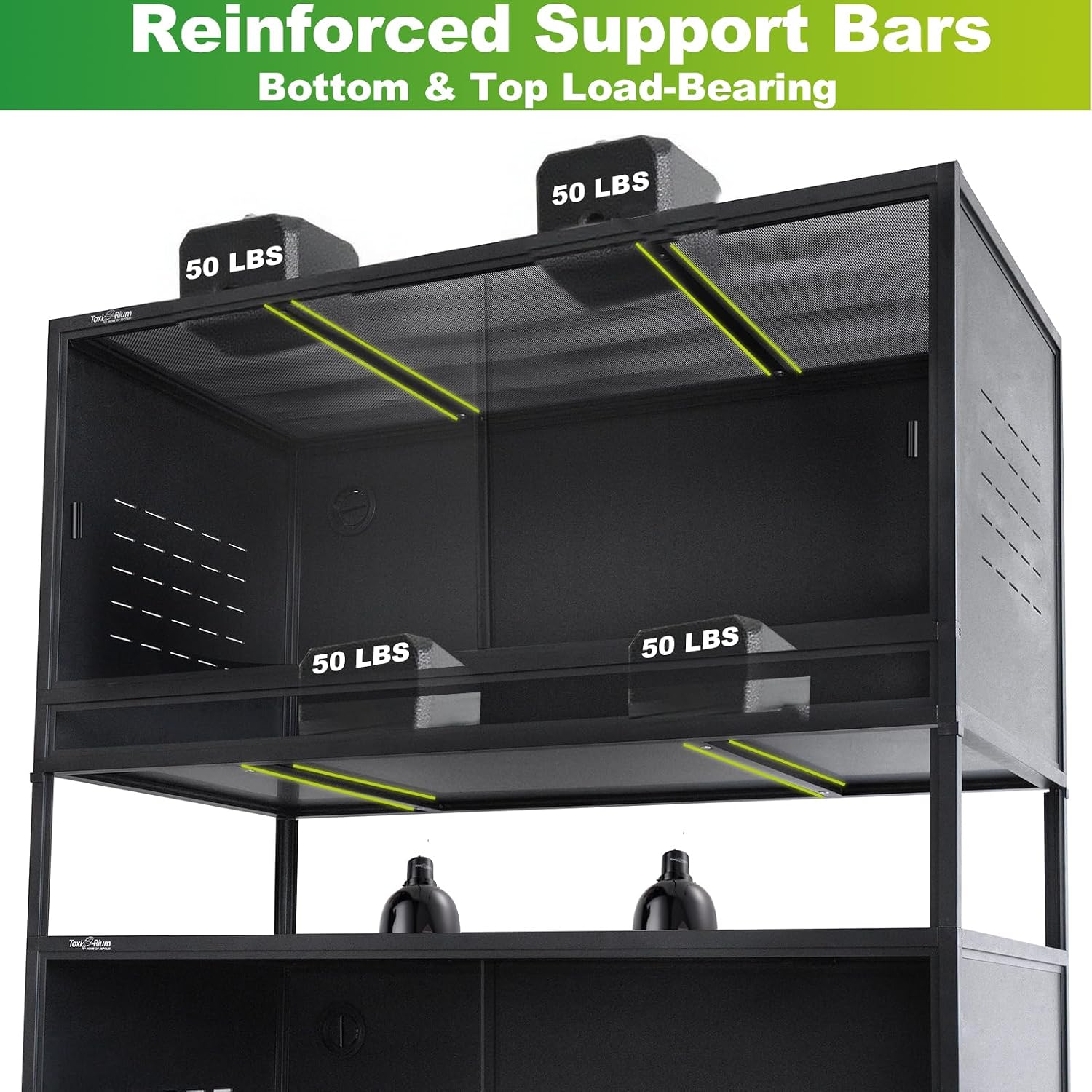 Reptile Tank 120 Gallon, 48'x24'x24' Large Reptile Enclosure for Bearded Dragon and Ball Python,Snake Terrarium with Heavy Duty Screen Front Sliding Tempered Glass Door, Combination Lock