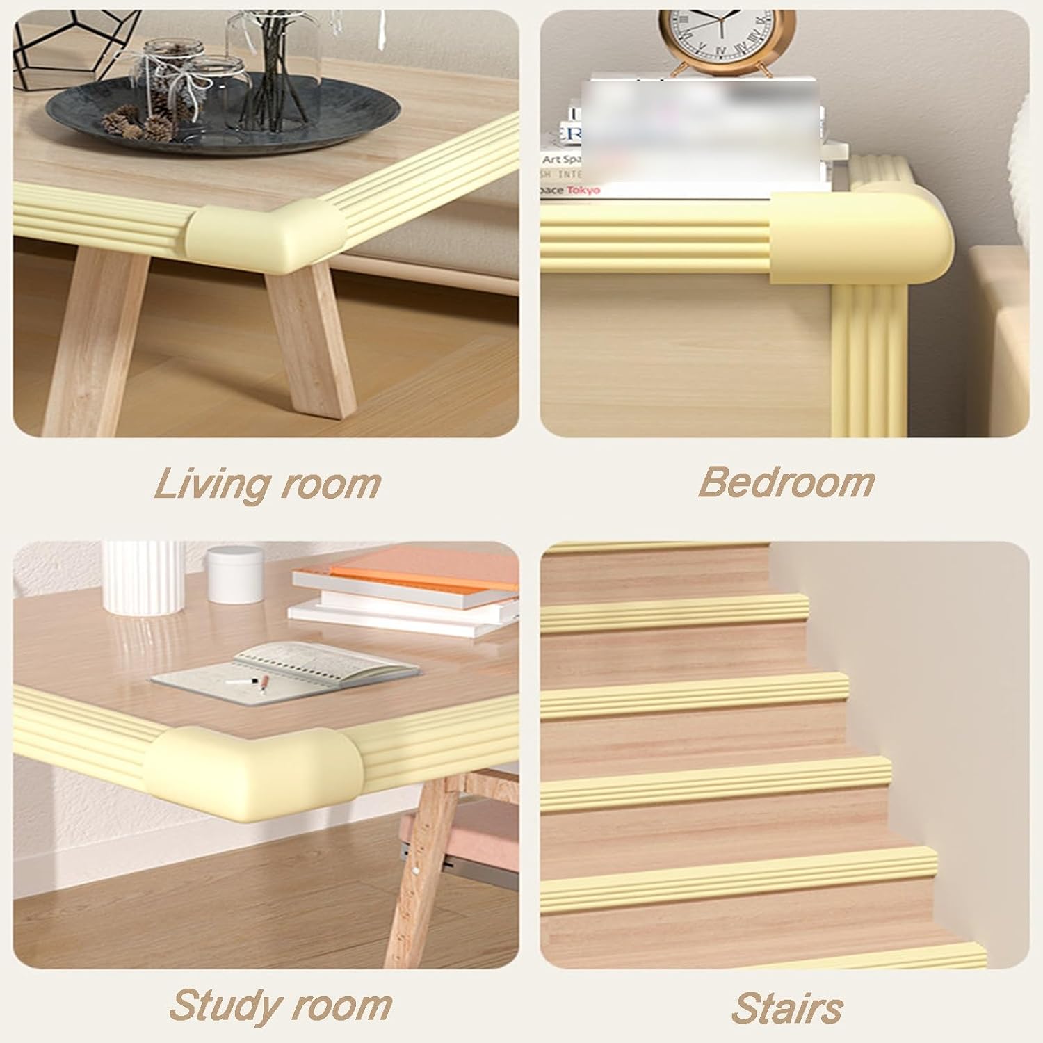 Waterproof Self-Adhesive W Shape Foam Edge Protector Strip, Soft Corner Guards for Tables, Chairs, Stairs, Cabinets & Windows - 10M Gray Safety Bumper
