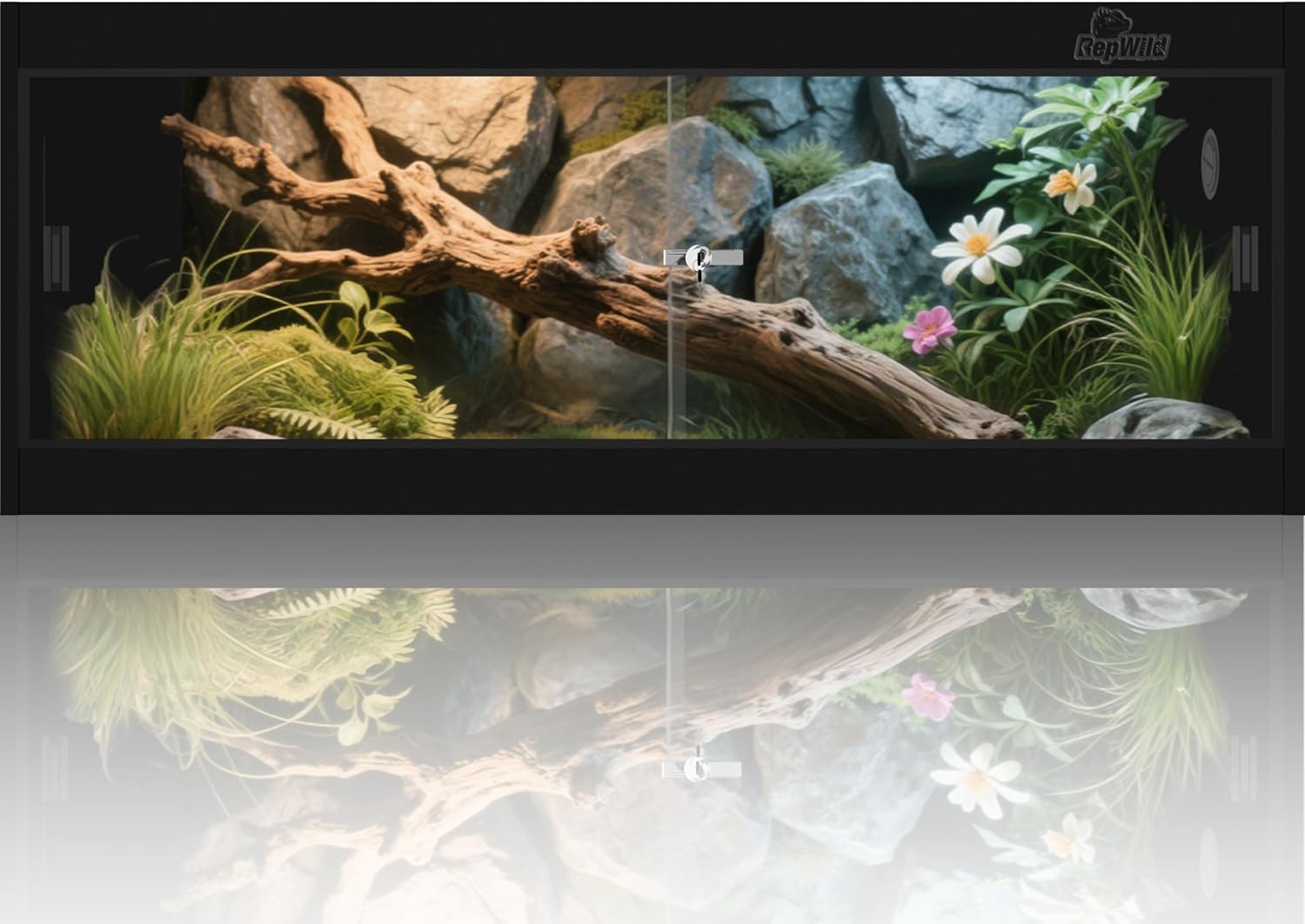 20 Gallon PVC Reptile Enclosure, RepWild 30'x12'x12' Terrarium/Tank with Heavy-Duty Screen Top, Glass Sliding Doors & Lock for Bearded Dragons, Ball Python, Geckos, Lizards