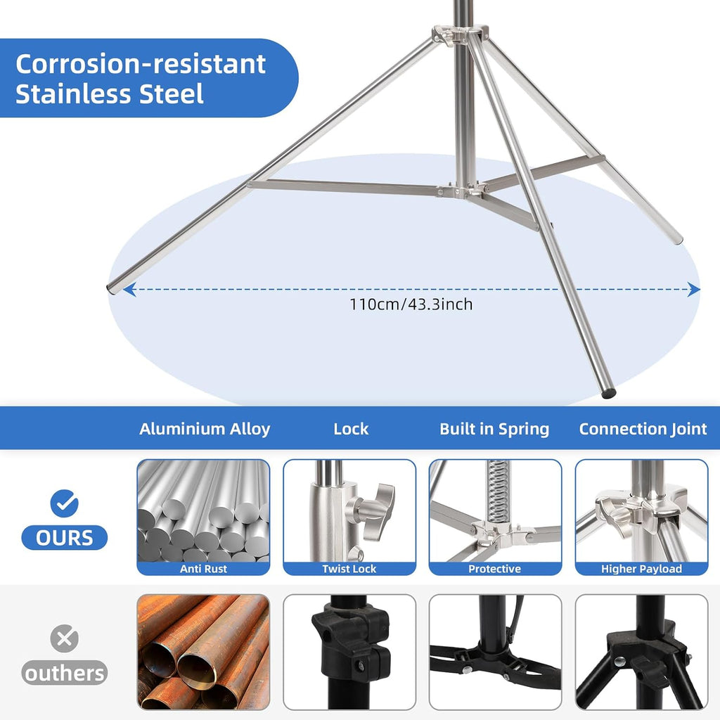 Stainless Steel 4x4 Meter Heavy Duty Backdrop Stand, Adjustable Large Photography Background Support System with Carry Bag for Party, Wedding, Event Decoration, Photo Booth – 13x13 FT