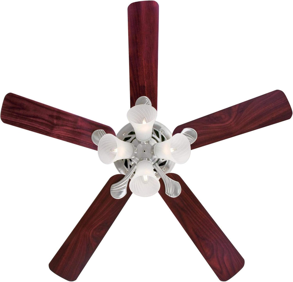 Westinghouse Lighting 7235900 Swirl Indoor Ceiling Fan with Light, 52 Inch, Brushed Nickel