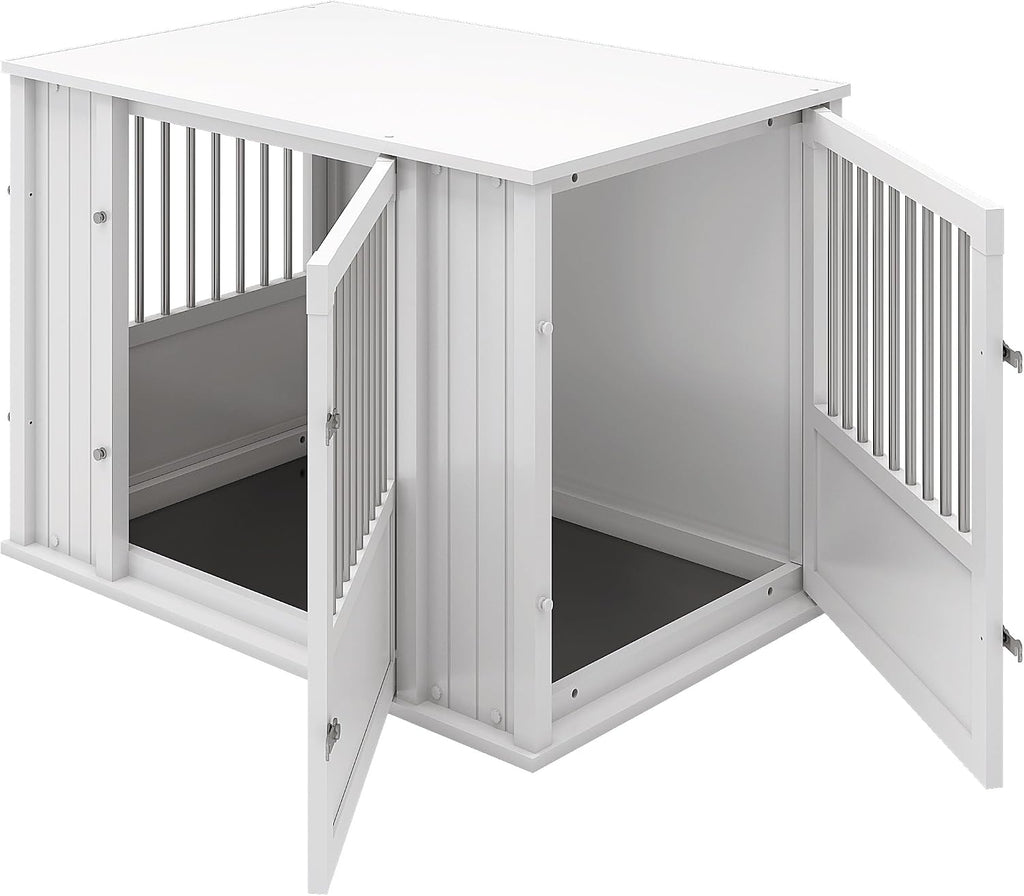 New Age Pet® Durable ECOFLEX® Large Dog Crate with Flexible Door Placement in Antique White