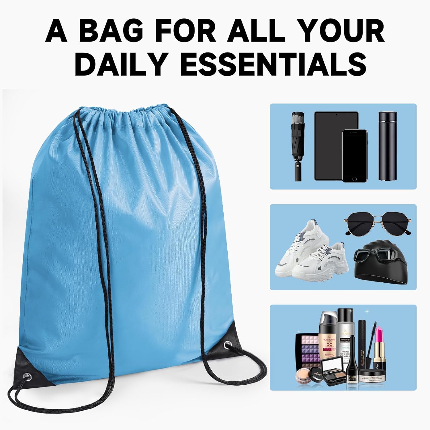 Custom Drawstring Bags With Logo, 80 PCS Personalized Text Drawstring Backpack Bulk, Easy-to-Carry String Bag Great for Gym, Travelling and for Everyday Use (Purple)