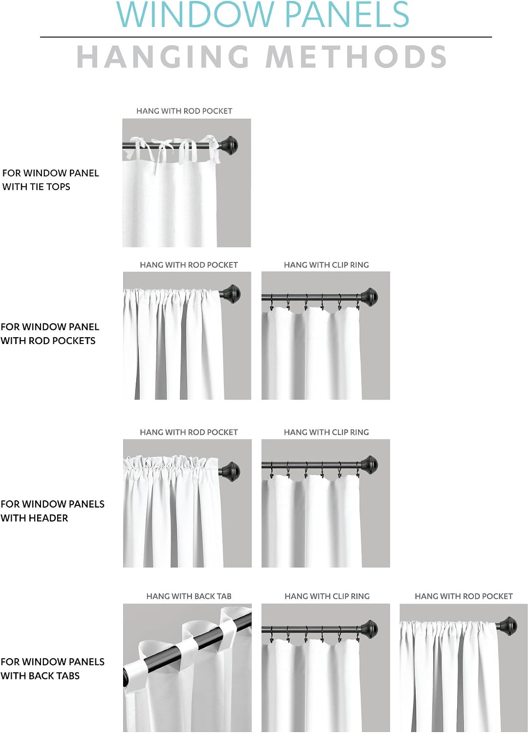 Lush Decor Linen Button Valance | 52'W x 18'L | Farmhouse Style | Coconut Husk Buttons | Pack of 12