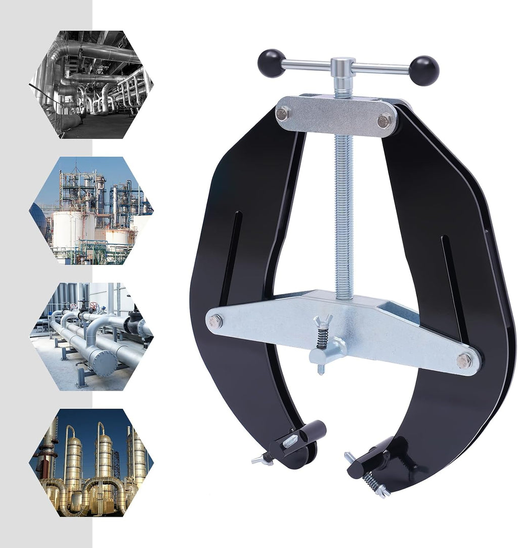 Manual A3 Pipe Alignment Clamp for 5-12' Welding Fit-Up Alignment Pipe Tube Tool, High Strength Ultra Clamp with Quick Acting Screws, Steel Pipe Alignment Tool with Lightweight Design, Black