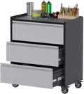 GarveeHome Lockable Metal Rolling Tool Chest with 3 Drawers, Storage Cabinet with Wheels for Garage and Warehouse, Assembly Required