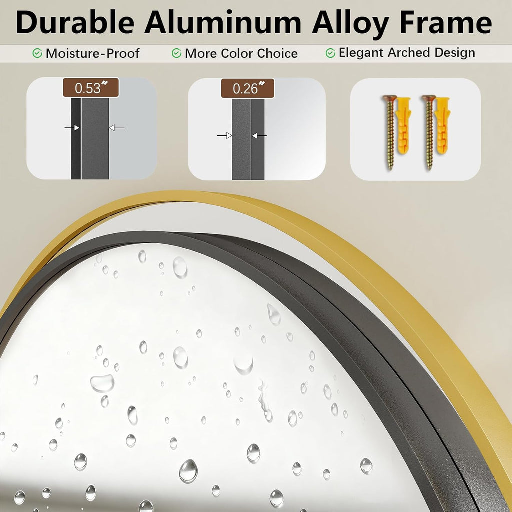 Mirror Full Length, 28'x71' Large Arched Floor Full Length Mirror with Stand, Room Decor Big Full Body Floor Mirror with HD Tempered Glass Aluminum Frame for Bedroom Living Room, Black