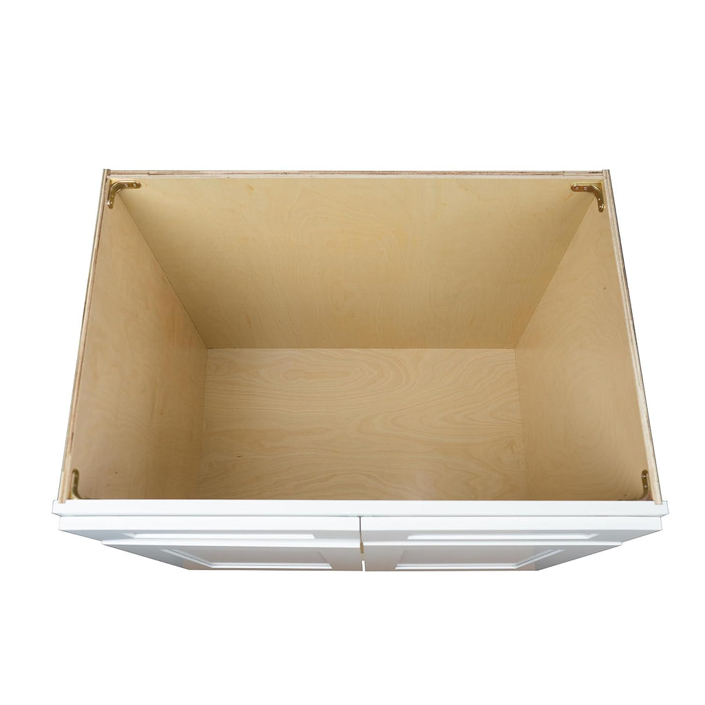 Hollywood Fabiani Design Sink Base Kitchen Cabinet 30 in. W x 24 in. D x 34.5 in. H in Shaker White Ready to Assemble