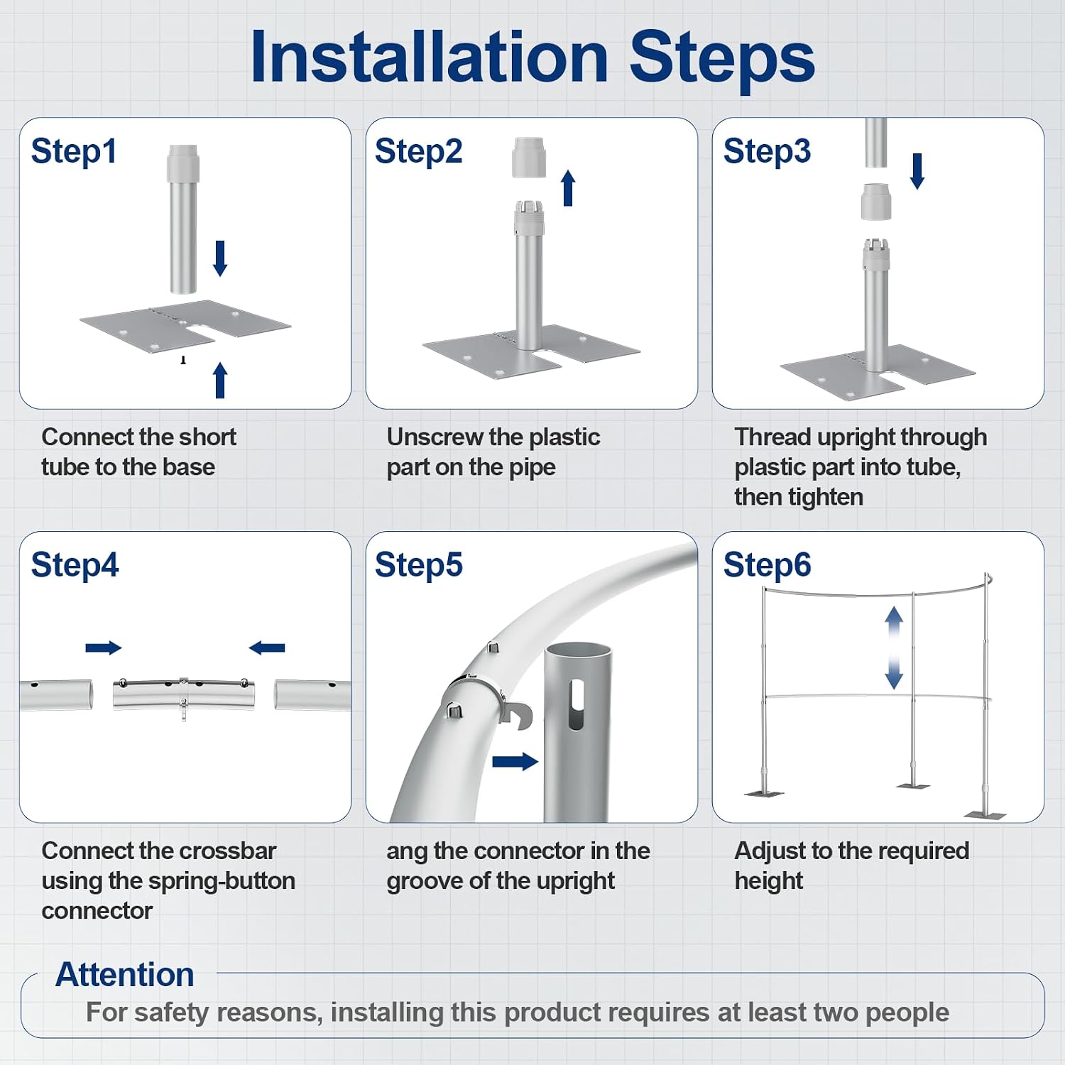 EMART Backdrop Stand Heavy Duty 10x10Ft, Curved Pipe and Drape Photo Background Support Kit, Adjustable Metal Frame for Wedding Stage, Birthday Party, Photography, Trade Show Decorations
