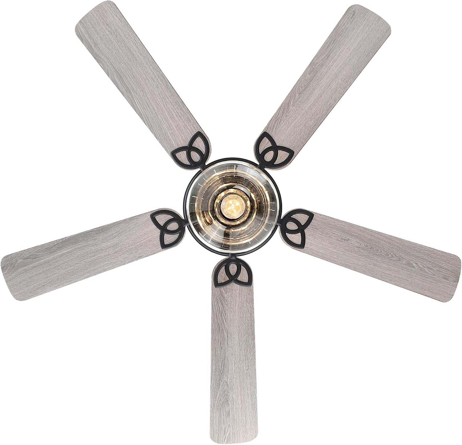 Westinghouse Lighting 7304800 Scholar, Vintage-Style LED Ceiling Fan with Light, 52 Inch, Matte Black Finish, Clear Glass