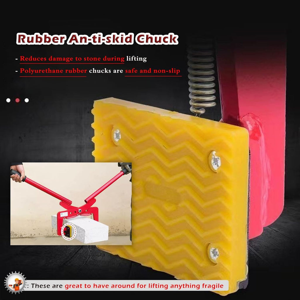 Feeding Mats Granite Slab Lifting Clamp - 350kg Capacity, 12-31 Inch Opening Stone Carrying Clamps Grabber For Moving Marble Slabs/Building Material/Metal Sheets, Concrete Curbs Handling Tool