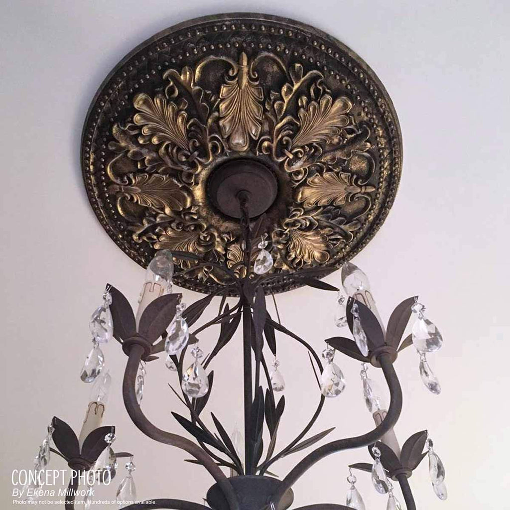 Ekena Millwork CM12CLSLS 12 3/8'OD X 4'ID X 1 1/8'P Classic Ceiling Medallion Fits Canopies Up to 7 1/4', Silver