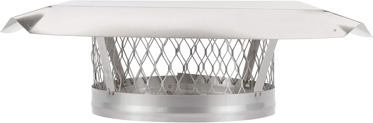 HY-C LC10 Round Stainless Steel Clamp on Single Flue Liner Chimney Cap, 10'