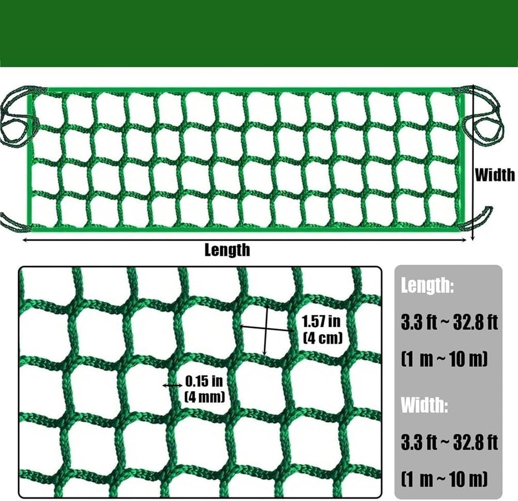 Safety Rope Net for Kids Balcony Netting for Pets Stair Railings Protection Nets Playground Sports Nets Green Climbing Safety net(5 * 6m)