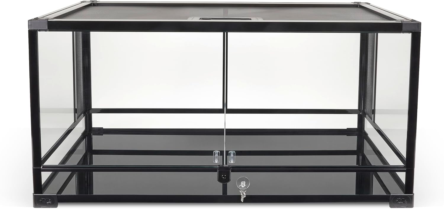 Zilla QuickBuild Reptile 40 Gallon Glass Terrarium Habitat with Swing Door For Geckos, Snakes, Lizards, Frogs, Turtles, and Tortoises, 36' x 18' x 18'