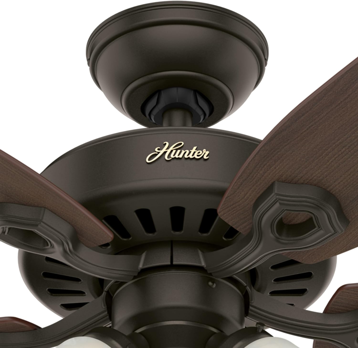 Hunter Fan 52 inch New Bronze Ceiling Fan - Three-Light Fitter with Swirled Marble Glass (Renewed) (New Bronze)