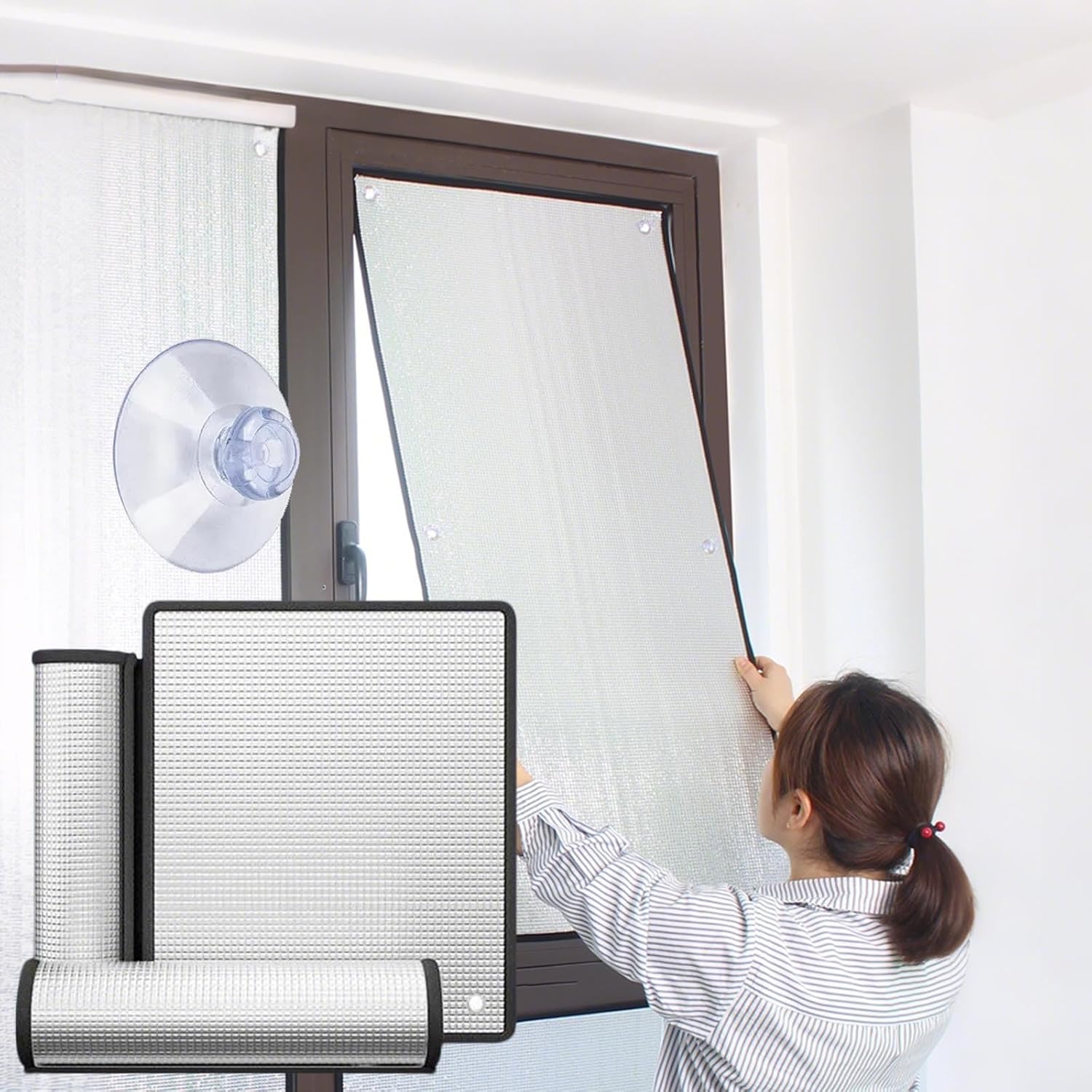Roof Window Film Heat Reflector Privacy Films Blackout Window Cover Sunshade Anti-Glare For Office Bathroom Home Thermal 8mm Aluminum Foil(142 x 251cm/56'x99')