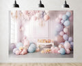 Trykid 20x10ft Pastel Balloon Arch Backdrop Soft Blue Pink Floral Whimsical Photography Background for Baby Shower Birthday Event Party Decoration Photo Booth Prop Fabric