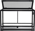 REPTI ZOO Tempered Glass Reptile Terrarium 30 Gallon, Wide Reptiles Tank 30' x 12'x 18' for Reptile Pets Bearded Dragon Gecko Lizard, Double Front Opening Doors Top Screen Ventilation