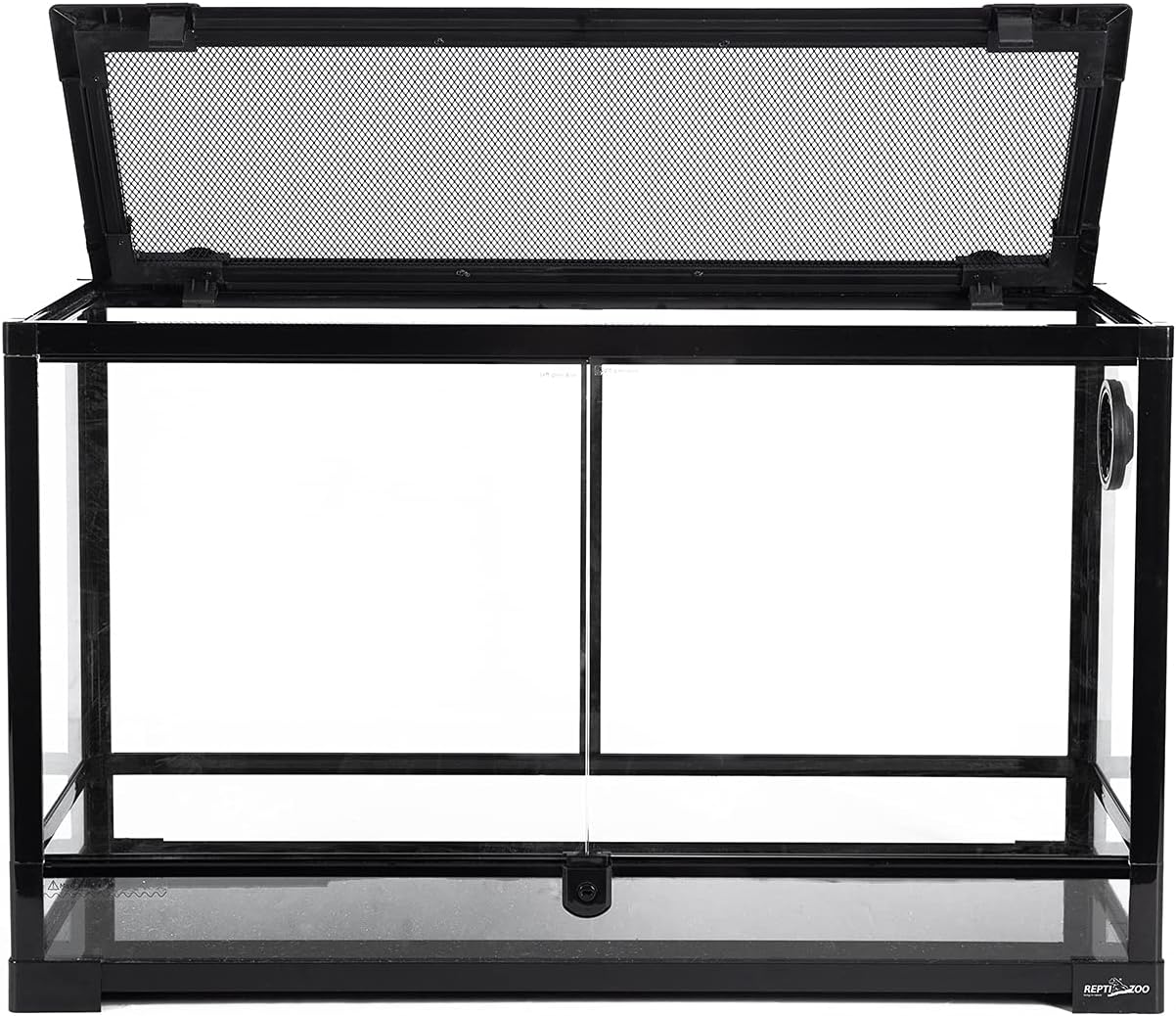 REPTI ZOO Tempered Glass Reptile Terrarium 30 Gallon, Wide Reptiles Tank 30' x 12'x 18' for Reptile Pets Bearded Dragon Gecko Lizard, Double Front Opening Doors Top Screen Ventilation