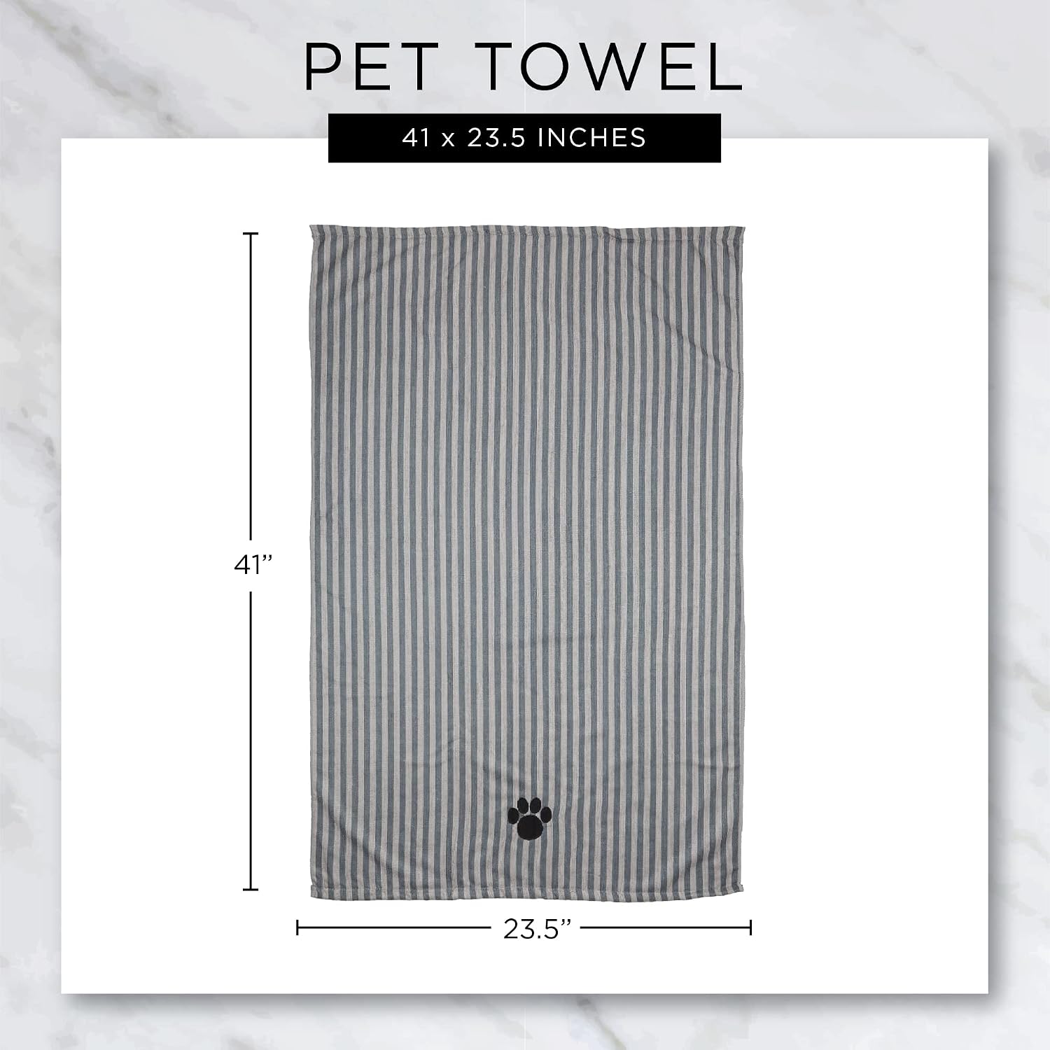 Bone Dry Pet Grooming Towel Collection Absorbent Microfiber X-Large, 41x23.5, Embroidered Green (Pack of 12)